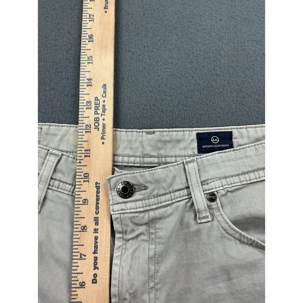 AG Adriano Goldschmied Everett Jeans Mens 35x28 Gray Straight‎ Leg Stretch Denim